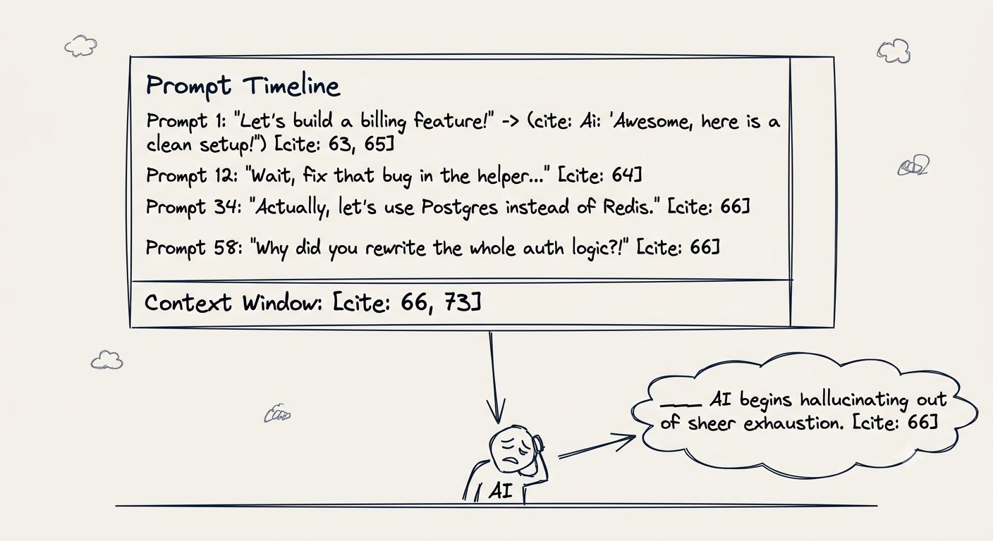 Image showing the problem of context in very long chat